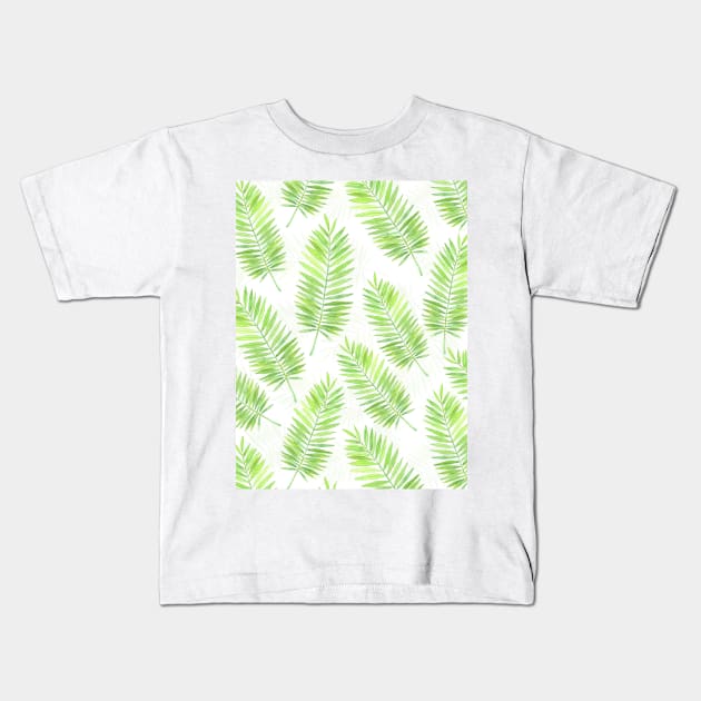 Palm leaves pattern Kids T-Shirt by katerinamk